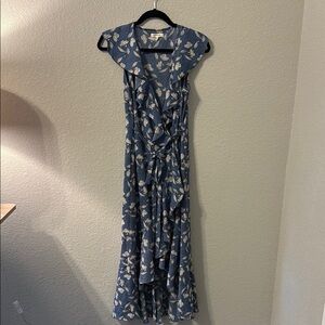 Max Studio Blue and White Peter Pan Collar Sundress